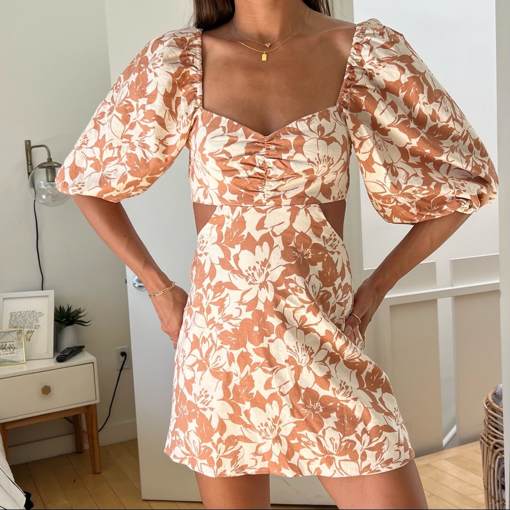 Lovers & Friends Floral Cut Out Mini Dress